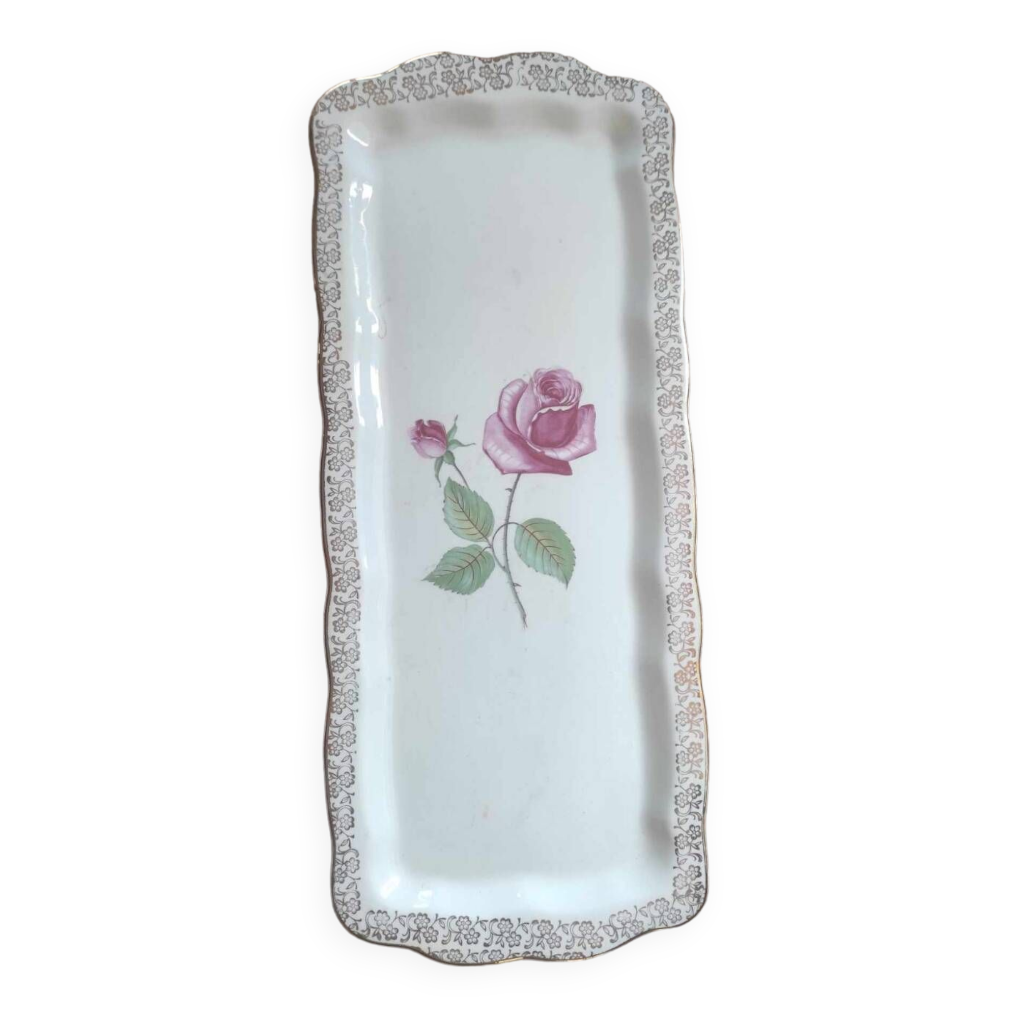 Cake dish signed Sarreguemines