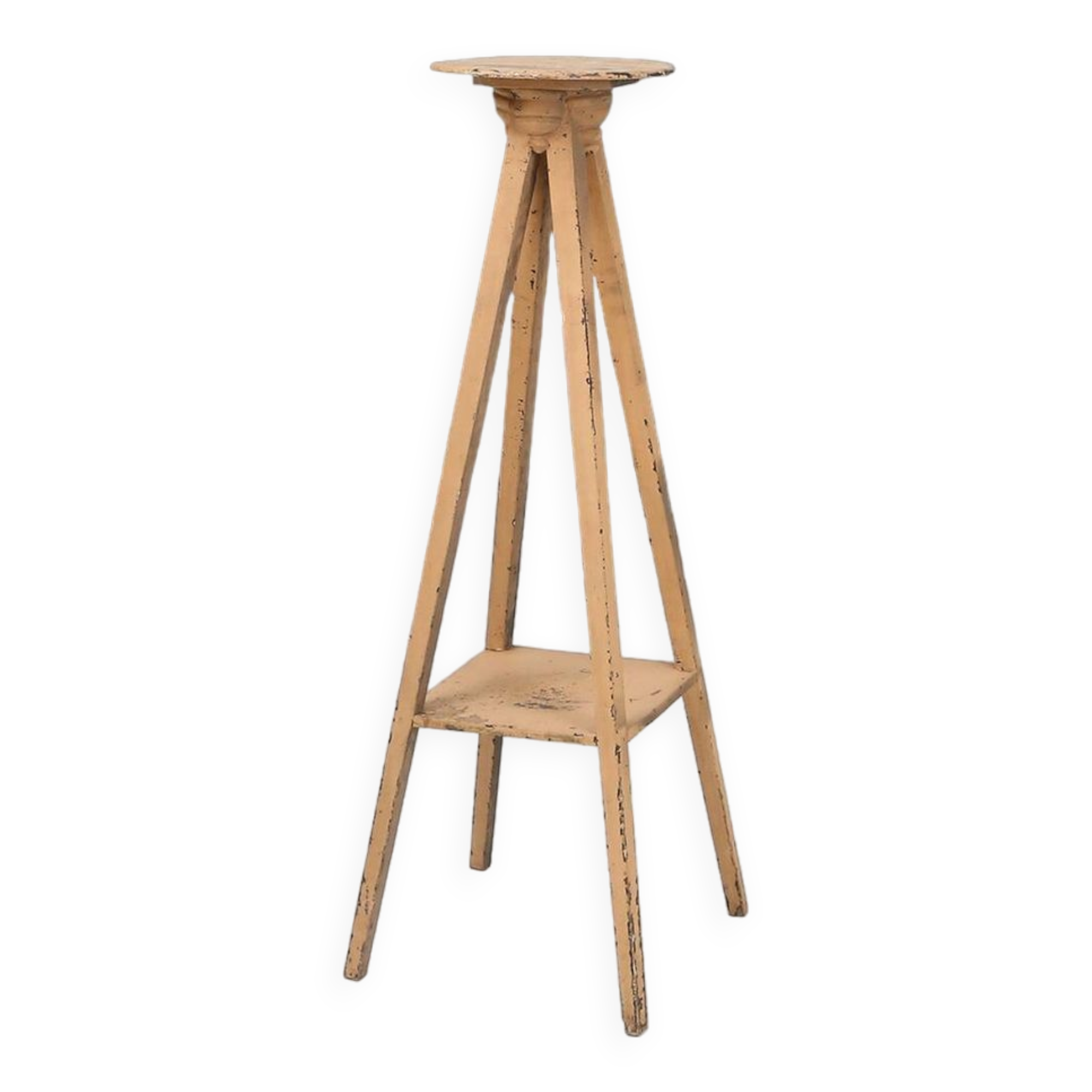 Industrial console in wood with rich patina, France, 1900