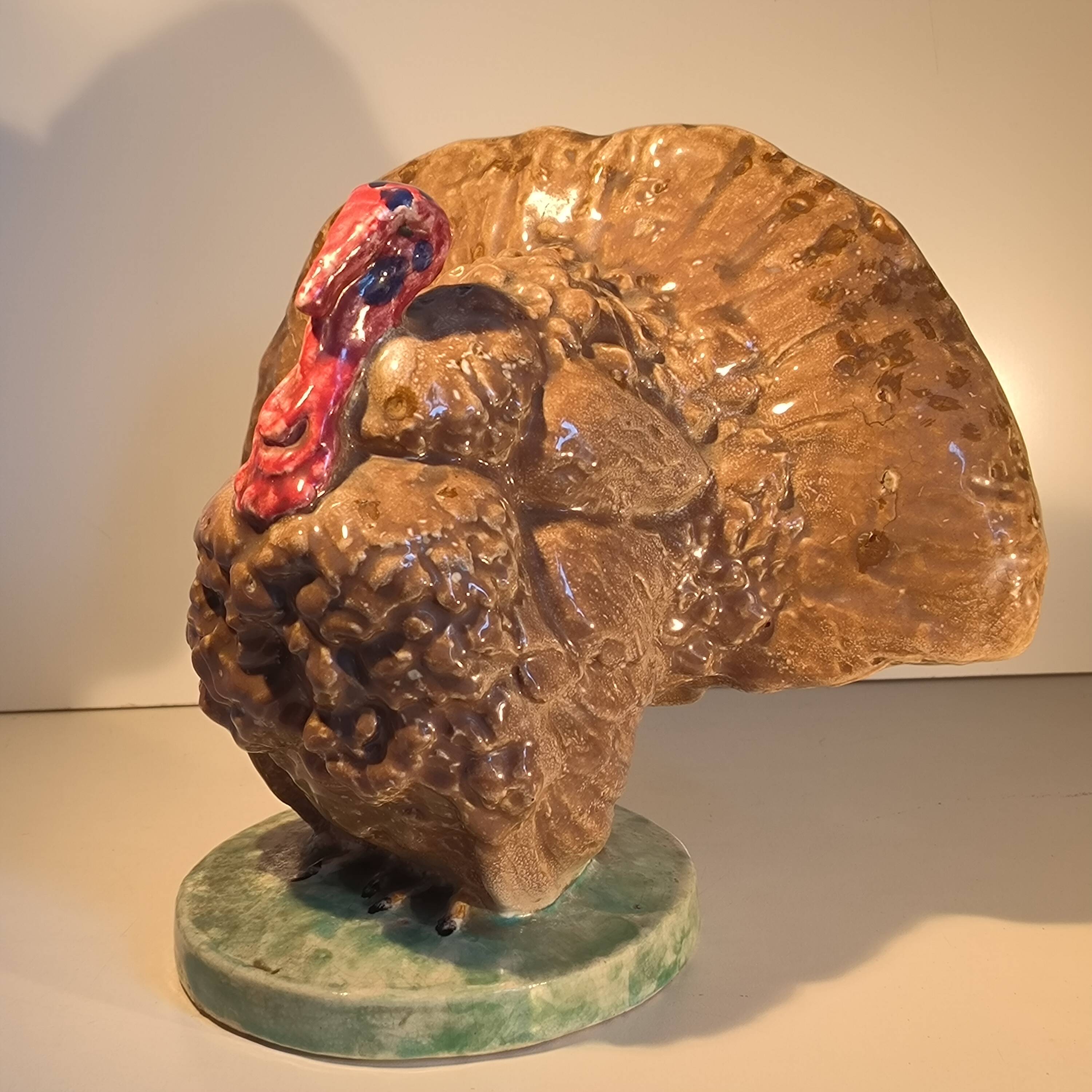 Domien ingels for ceramaes 'turkey' rare polychrome animal sculpture c