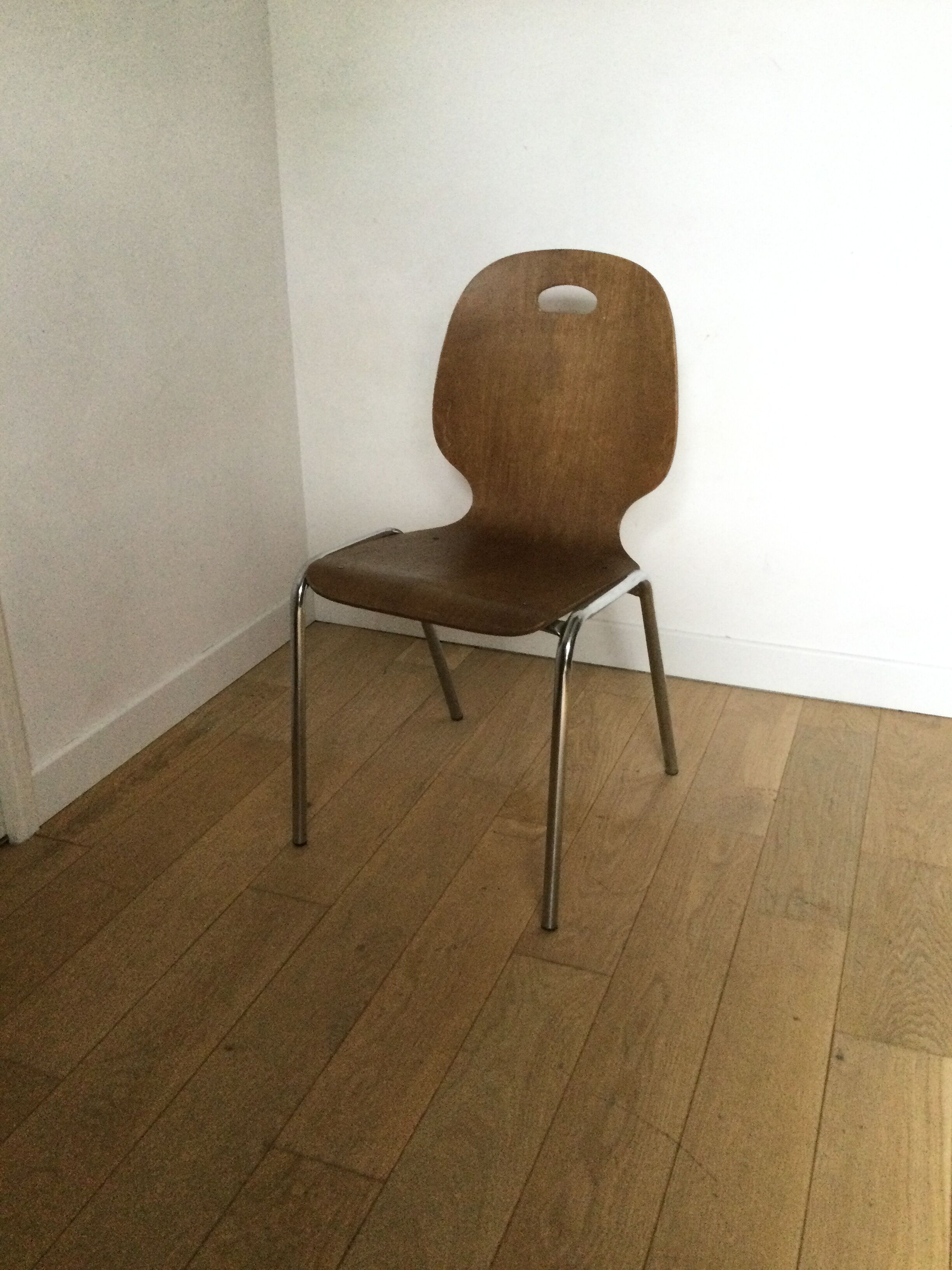 Vintage chair wood and chrome