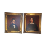 Lot de deux tableaux fin 19ème