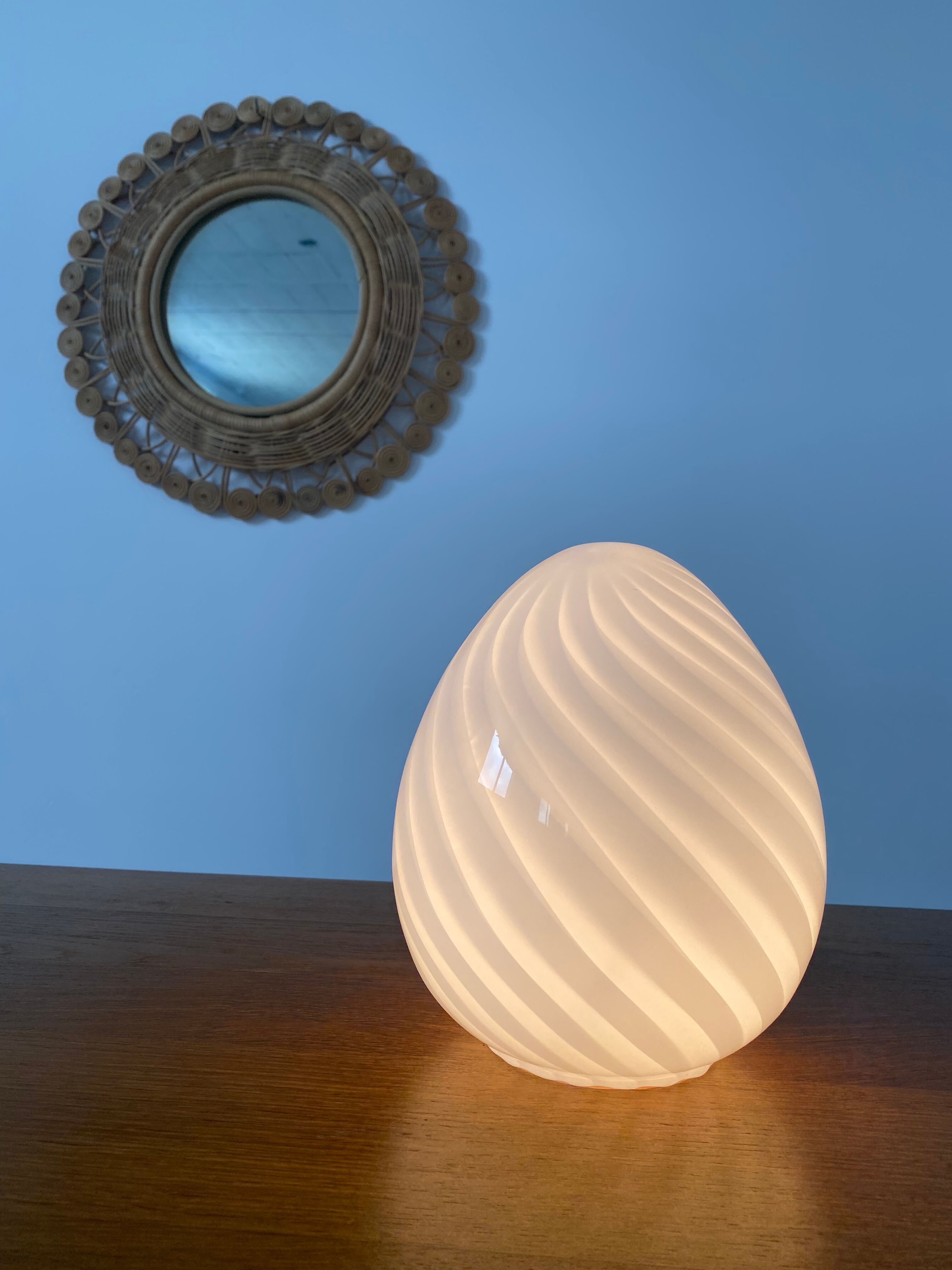 Lamp mini egg vintage glass of MURANO ITALY 1970