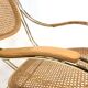 Vintage brass curved wooden rocking chair