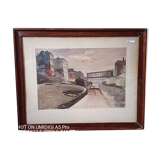 Maurice Bizet - Watercolor - 1927 signed - view of the port of Madrague (Marseille)
