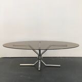 70s chrome and smoked glass coffee table
