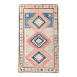 4x8 Salmon & Blue Handmade Wool Oushak Rug, 141x230Cm SK 20160