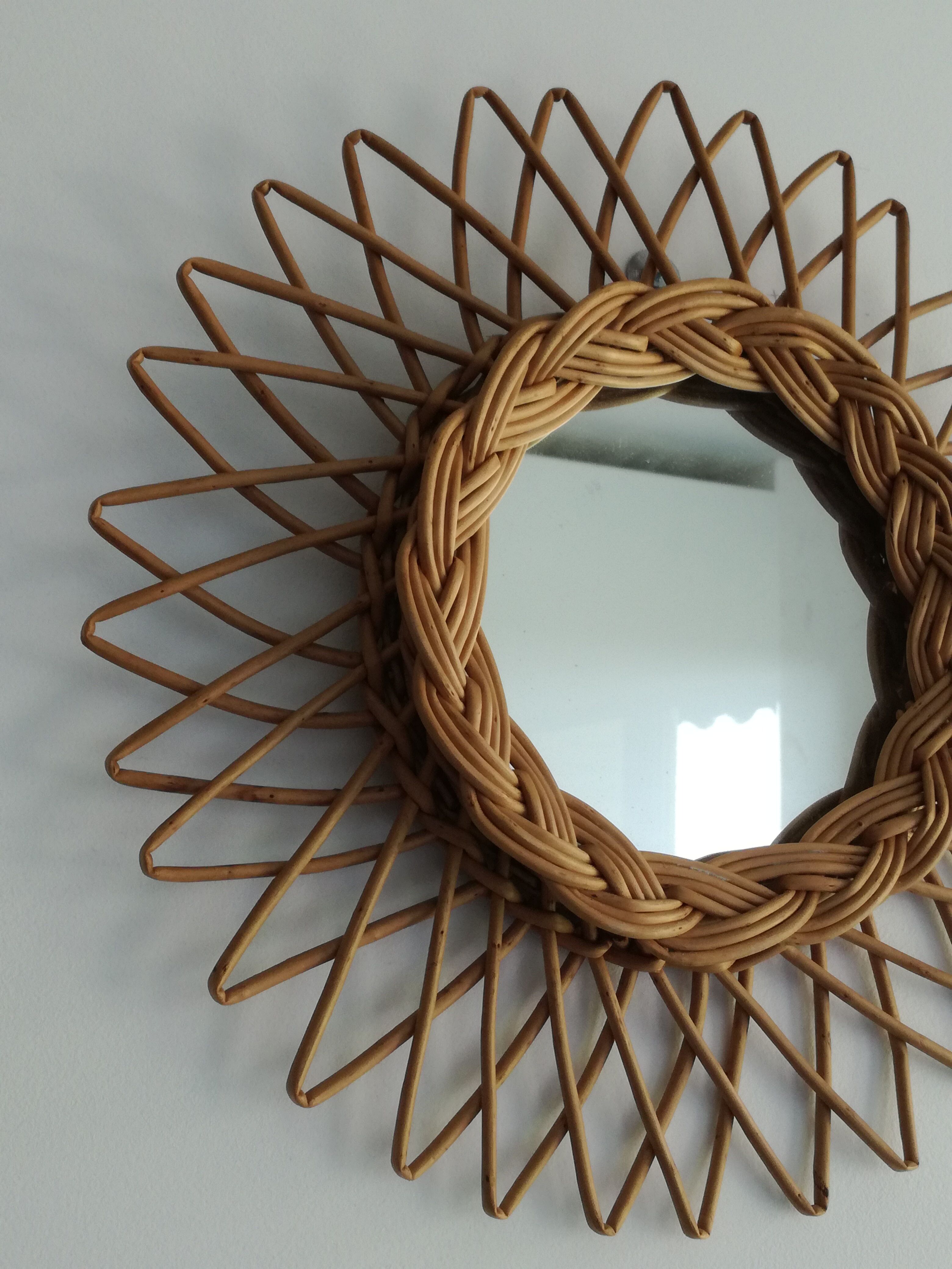 Sun rattan mirror 30cm