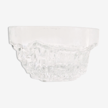 Scandinavian sculptural glass bowl