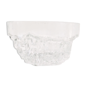 Scandinavian sculptural glass bowl