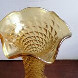 Empoli moulded glass vase, vintage Italian 60s