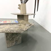 Paire de tables basses italiennes en marbre, circa 1970