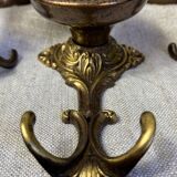 Coat hooks with knob and double brass hooks