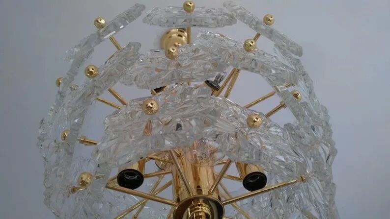 Glass Chandelier Kinkeldey, 1970s