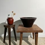 Brutalist ochre terracotta pot