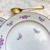 6 small vintage floral porcelain plates - Salins