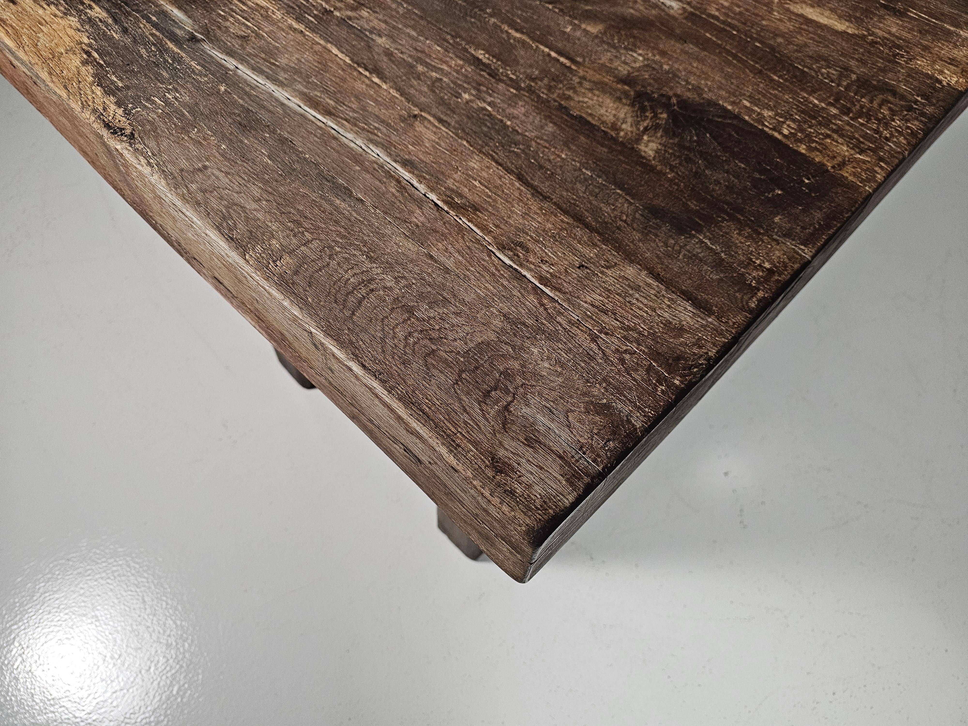 Mobichalet kitchen table/island in solid oak, Belgium, 1950s
