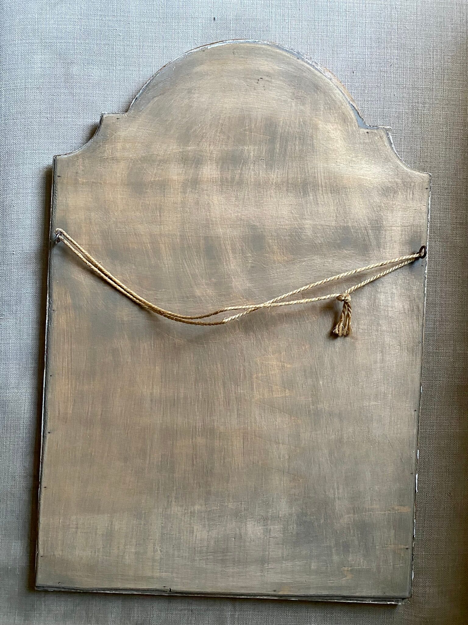 Patinated gilded mirror in wood and plaster