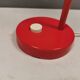 Swedish Elidus table lamp in red with adjustable brass swan neck 1970-80s