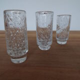 3 verres à shooter en verre bullé