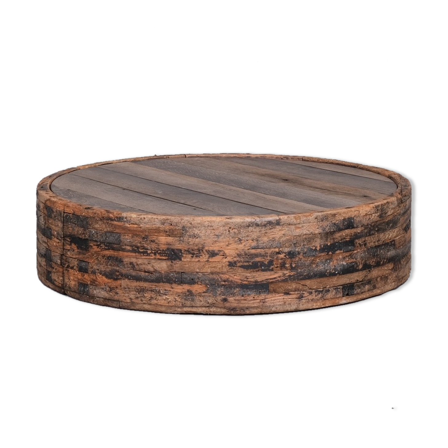 Table basse en bois brutaliste primitive Français milieu du siècle