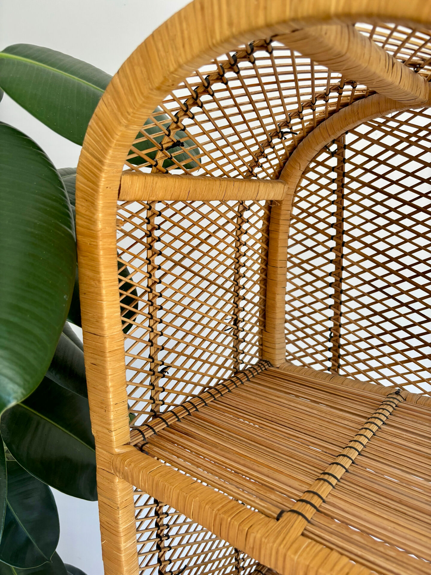 Natural rattan and cane bookshelf – 1970s