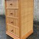 Maugrion weekly planner for Roche Bobois, wood and rattan, 1980s