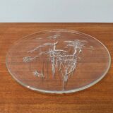 Large Finnish Glass Plate from the Mid-Century by Kaija Aarikka for Humppila