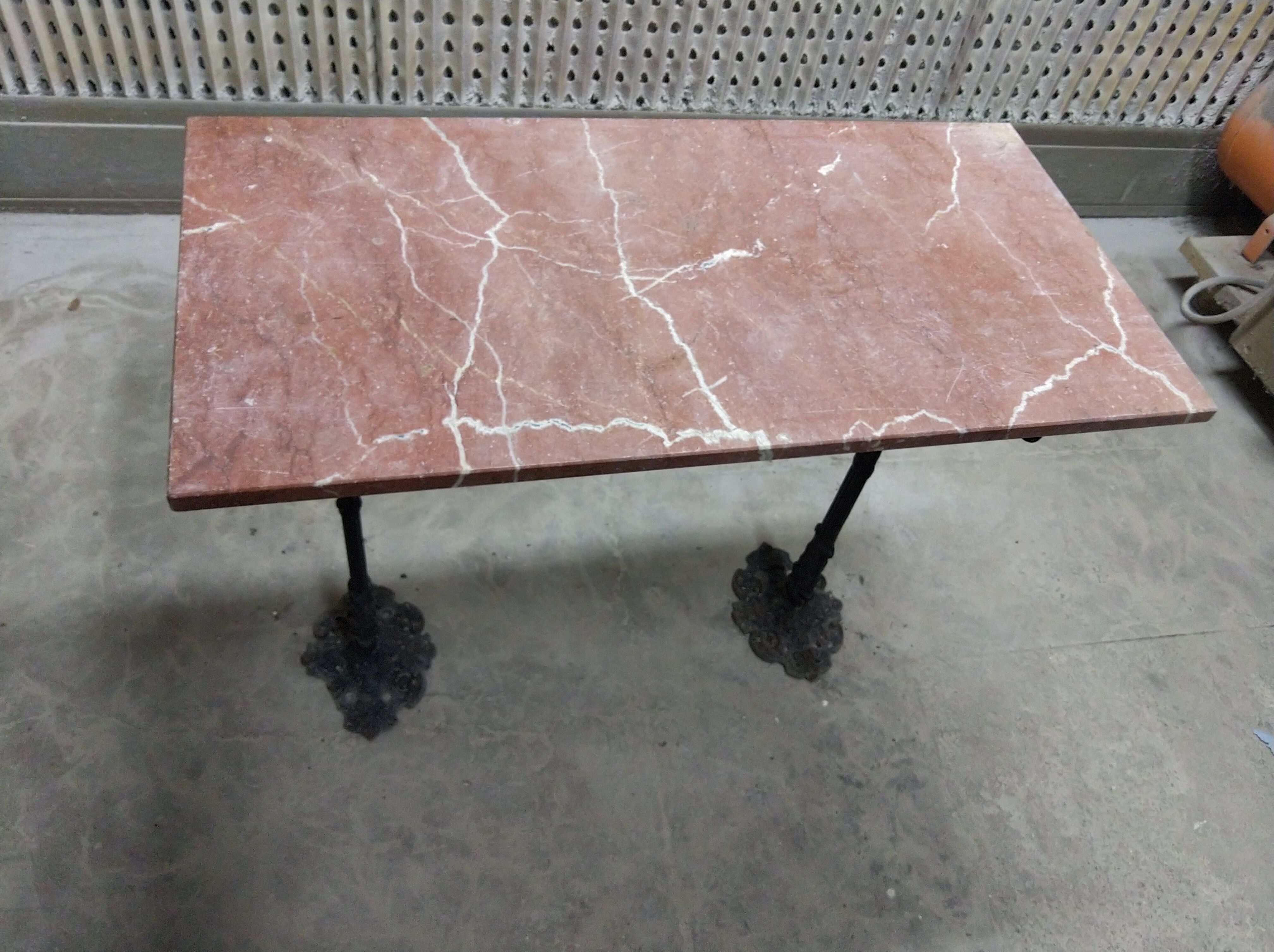 Cast iron and marble peddler's table