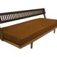 Mid-century daybed with removable backrest in oak 50's design