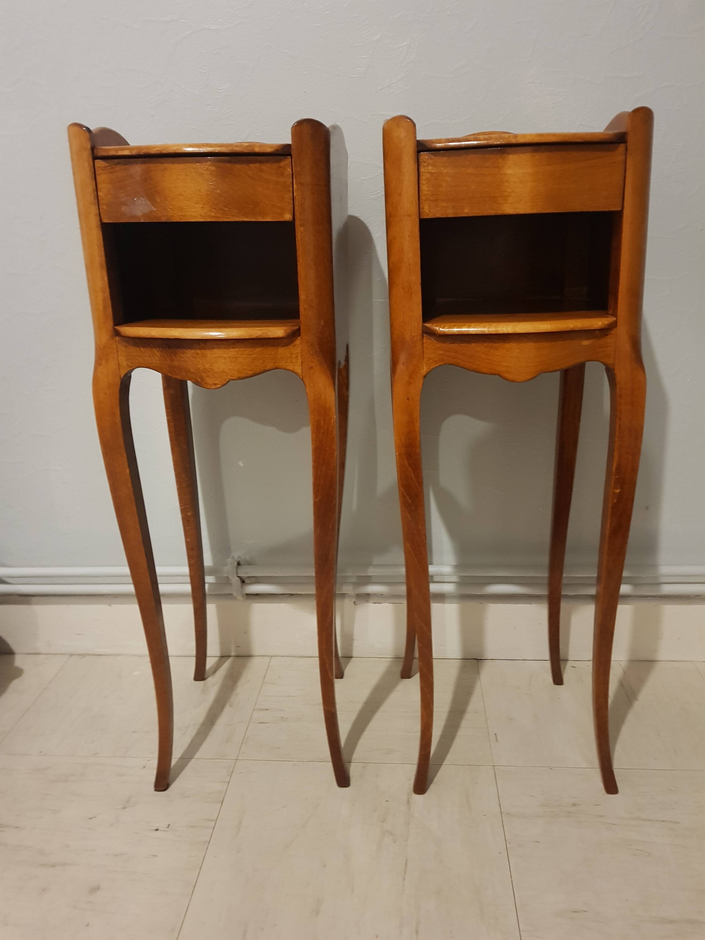 Pair of narrow bedsides Louis XV style