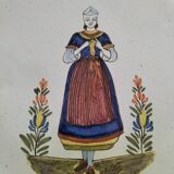 4 hand-painted earthenware plates in a holiday home style