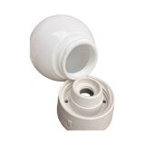 Industrial wall lamp, white, glass, foton, poland, 1960s.