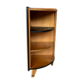 Etagère d'angle vintage pieds compas chêne clair