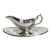 Sauce boat & its tray in silver-plated metal "MR Silver Plated" made in England