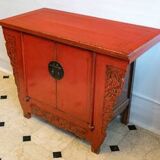 Buffet ancien chinois laque rouge