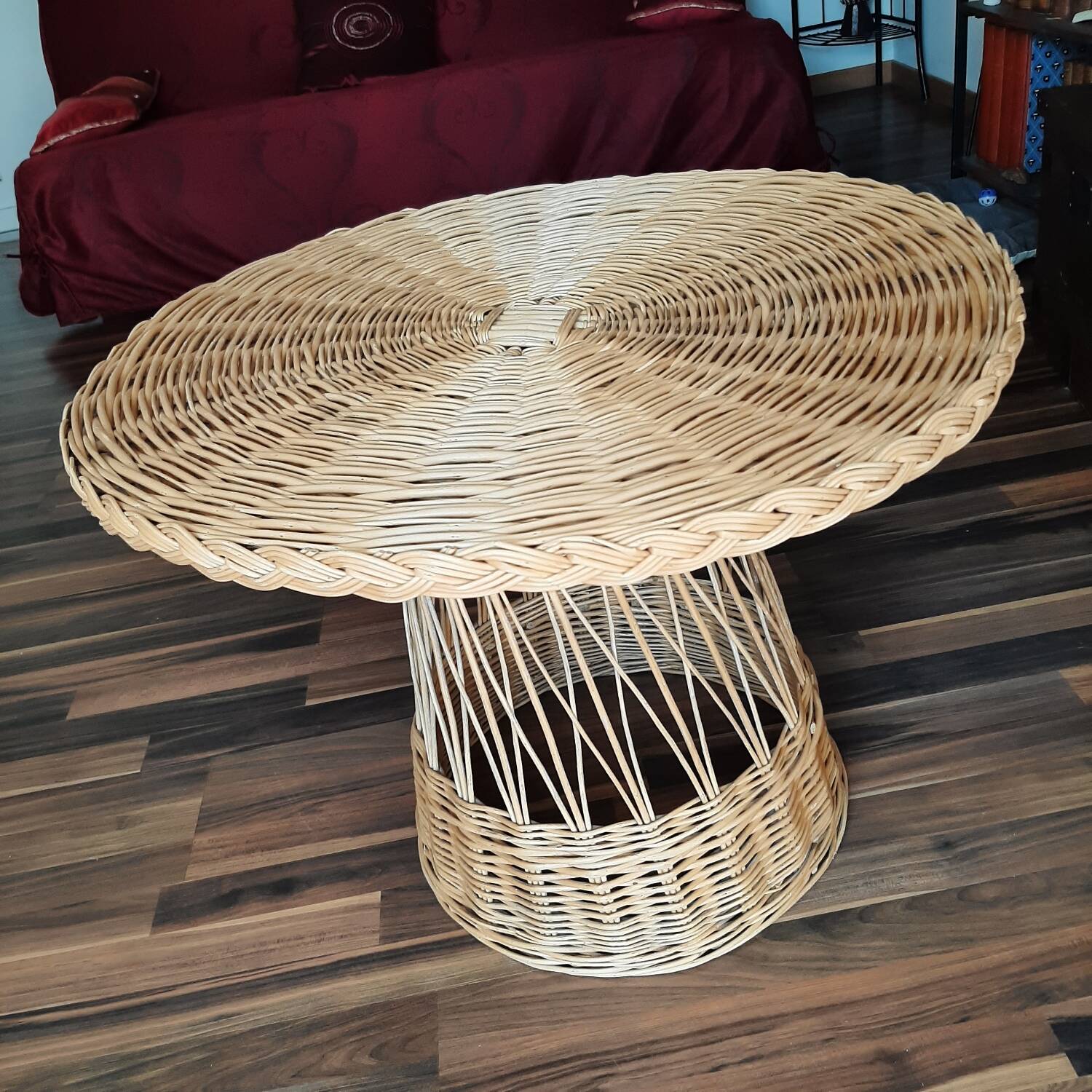 Vintage wicker coffee table
