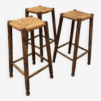 Set of 3 bar stools from the 50s France