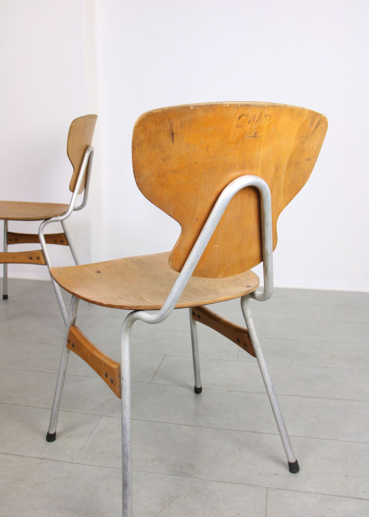 Mid-century plywood chairs by niko kralj, set of 2