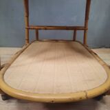 'Vallauris' rolling table in bamboo and wicker