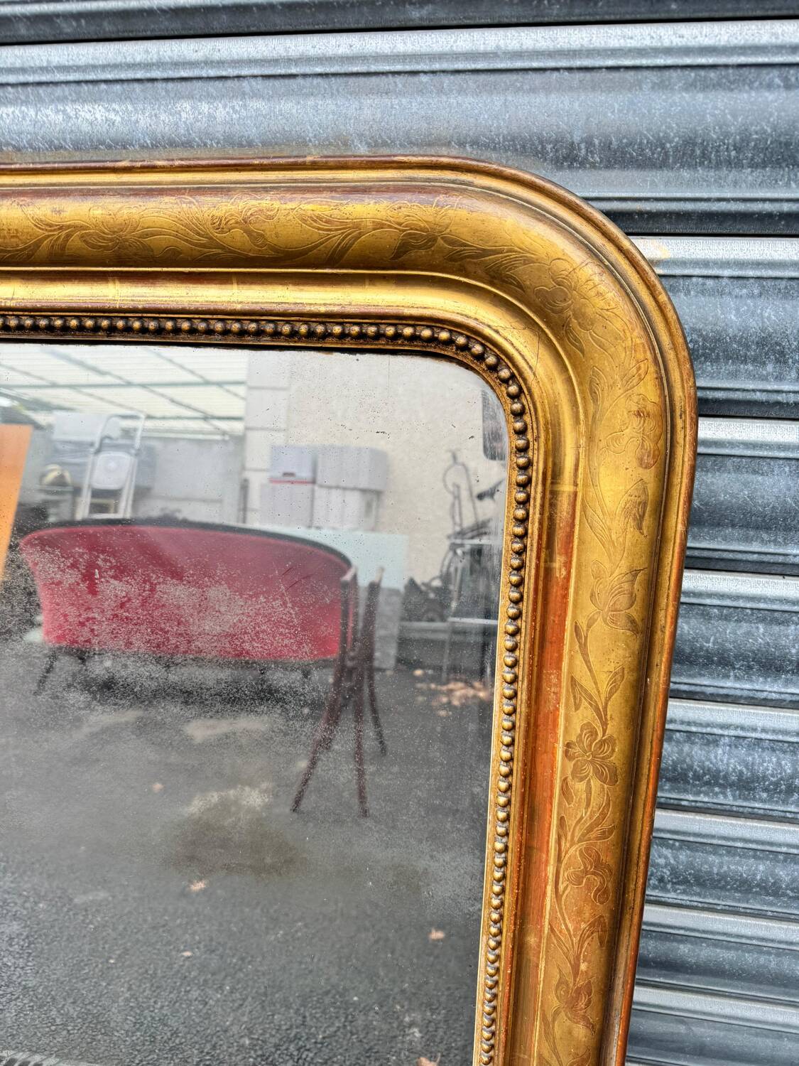 Large gold mirror Louis Philippe 19th century 121/105