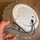Ceiling light or wall light in moulded glass with diamond point - mid 20th century