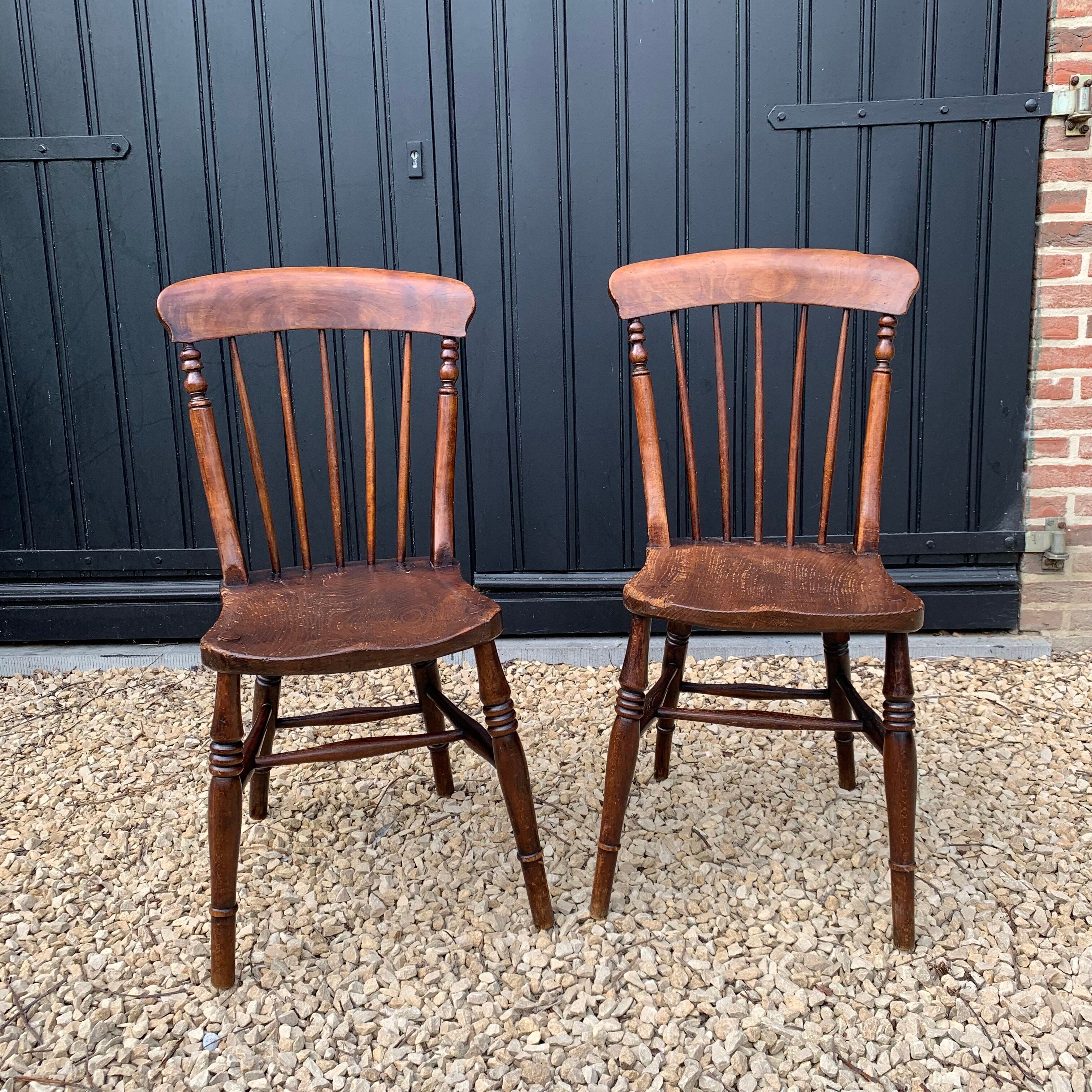 Pair of Windsor chairs stamped