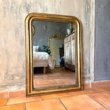 Antique Louis-Philippe gilded mirror from the 19th century