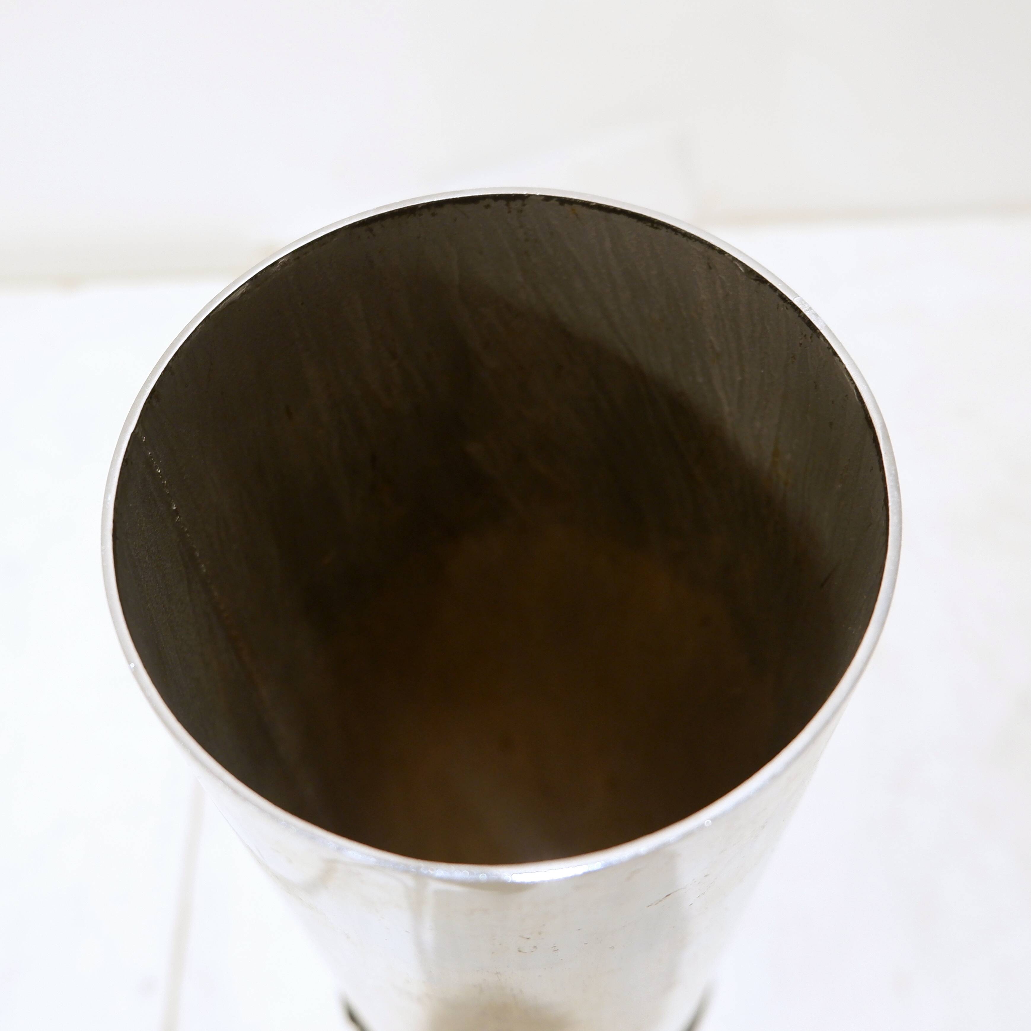 Steel and faux leather Cylinder Umbrella Stand - 1970s