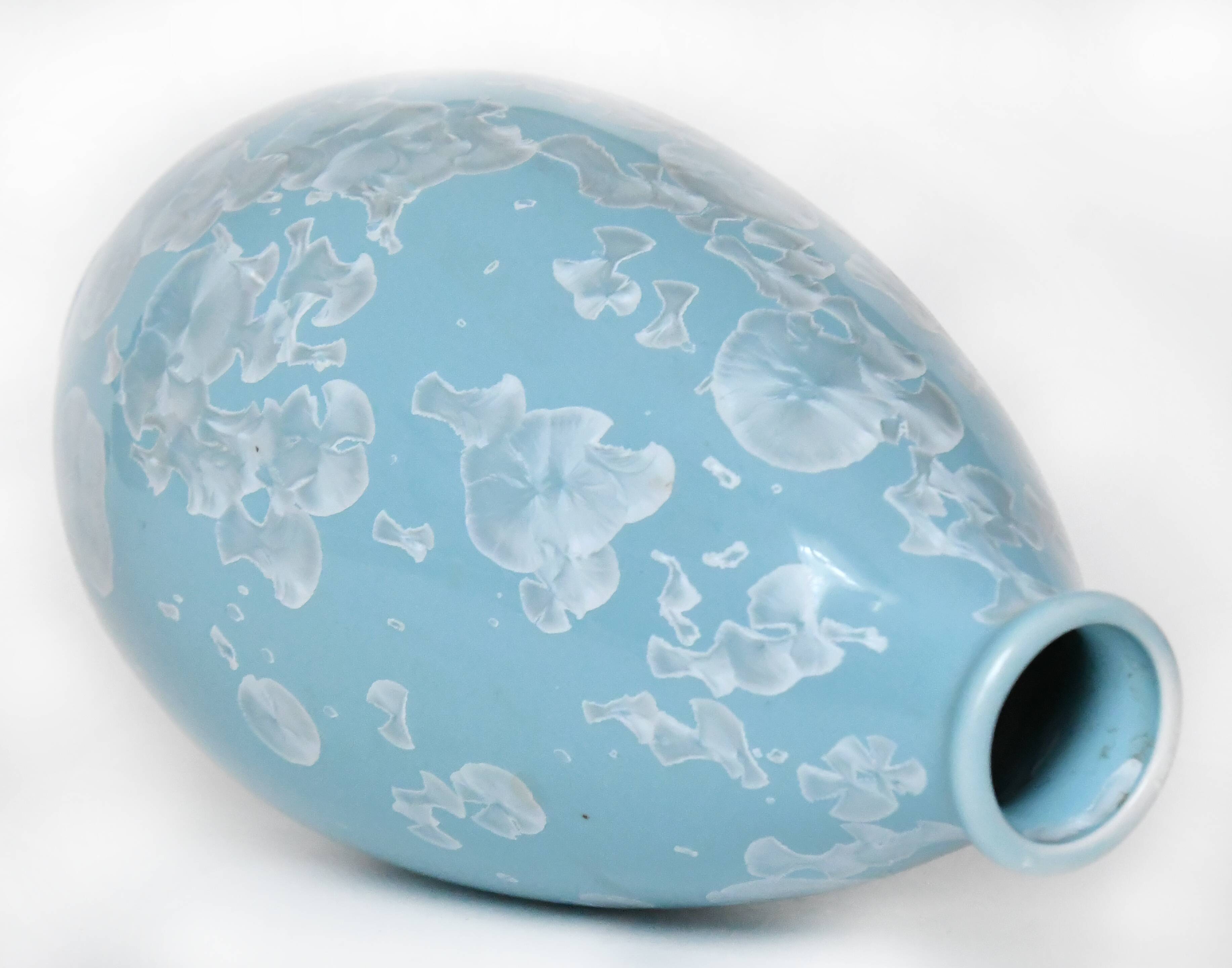 Turquoise blue porcelain vase