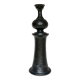 Black ceramic candlestick Jean Marais Vallauris