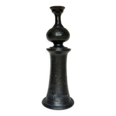 Black ceramic candlestick Jean Marais Vallauris
