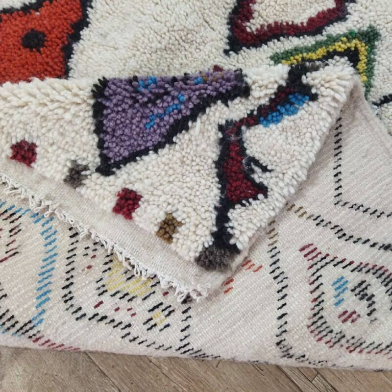Handmade wool Berber rug 195x100 cm