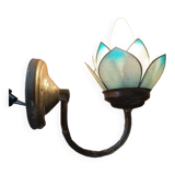 Wall lamp lotus flower petal blue mother-of-pearl base gold patinated dp 1123218