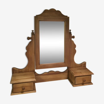 Miroir à poser bois avec tiroirs